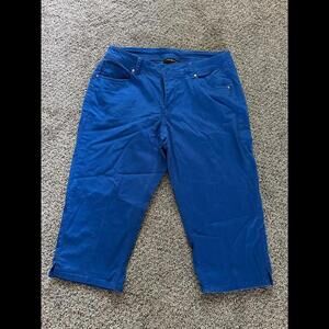 Size 14 Lane Bryant capris royal blue poly cotton material